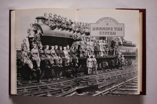 Chapter 6 of The Railways of Britain by Jack Simmons, on Running the System, opens with this double-page black-and-white photograph of women engine cleaners posing with an example of their handiwork at Low Moor engine shed near Bradford during the First World War. 