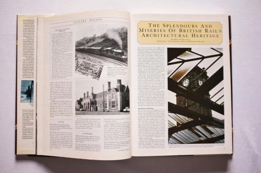 On page 25 of The Railway Heritage of Britain a colour photograph of the disintegrating iron and glass roof at Ulverston station opens a picture essay by the Director – Environment at the British Railways Board on the Splendours and Miseries of the architectural estate in his care.