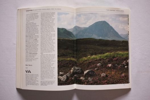 An excerpt from Wild Britain describing Ben Nevis, featuring a photograph of Glen Coe.