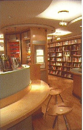 Well-designed interior of Browsers Bookshop, Woodbridge