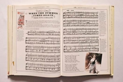 The music of When Summer Comes Again is decorated with a poster for The Bedford and a painting of a flower girl by John Temple.