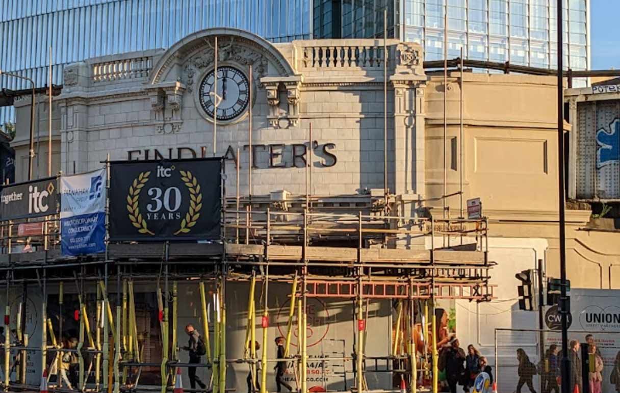 Findlater’s Corner under restoration.