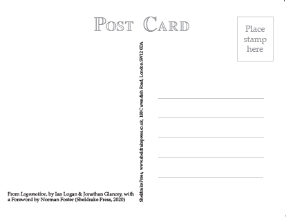 In this black-and-white image of the back of the card, the words Post Card appear in an open-face font. A vertical dividing line of small type identifies the publisher. The right half of the card has a space for the stamp and five lines for the address. The left half carries a small caption at the bottom identifying the source of the image on the front. 