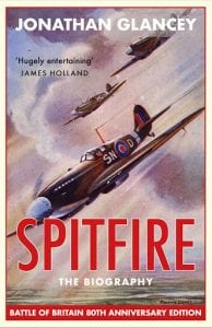 On the front cover of this Battle of Britain, 80th-anniversary edition of Spitfire is a painting of three RAF Spitfires diving in formation.