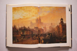 In this evocative 1884 painting by John O’Connor, reproduced in colour on pages 154-155 of The Railway Heritage of Britain, the spires of St Pancras station soar above the surrounding buildings at sunset.