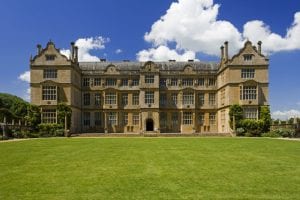Colour photograph of the façade of Montacute House, another landmark in Yeovil's literary scene.