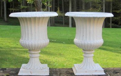 Lichen Garden Antiques pair of urns