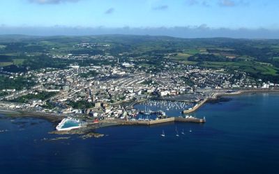 Aerial photograph of Penzance. taken in flight.