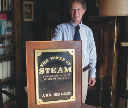 Brass casting of the front cover of The Power of Seam, displayed by the Publisher, Simon Rigge. 
