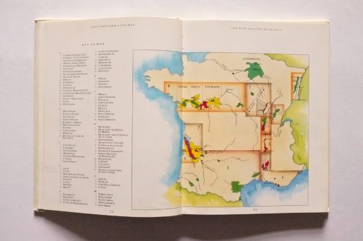 An illuminated map showcasing the wine regions in France.